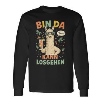 Bin Da Kann Losgehen Alpaka Lama Urlaub Alpaca Party Langarmshirts - Geschenkecke