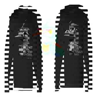 Bird Of Paradise Papua New Guinea Flag Sunglasses Long Sleeve T-Shirt | Mazezy