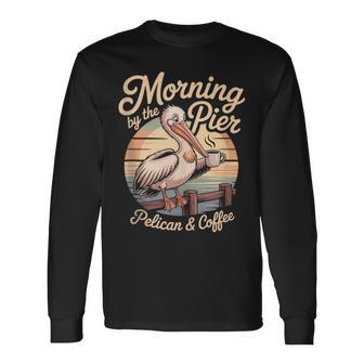 Bird Watching Animal Lover Coffee Cute Pelican Tank Top Long Sleeve T-Shirt | Mazezy
