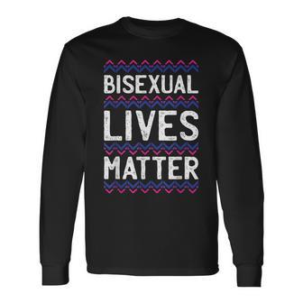 Bisexual Lives Matter Lgbt-Q Bi Pride Flag Proud Ally Maglietta a maniche lunghe - Novitaregali