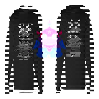 Bisexualidad Orgullo Bisexual Lgbt Baphomet Kawaii Bisexual Camiseta de manga larga - Regaloses