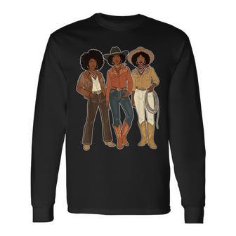 Black Cowgirl Melanin Western Rodeo Long Sleeve T-Shirt - Thegiftio UK