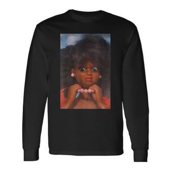 Black Disgusted Doll Face Meme Disgusting Joke Long Sleeve T-Shirt - Thegiftio UK