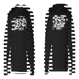 Blessed Graffiti Faith Message Urban Typography Art Long Sleeve T-Shirt | Mazezy