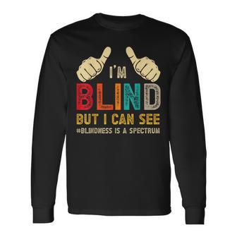 Blind Blindness Awareness Low Vision Long Sleeve T-Shirt - Thegiftio UK