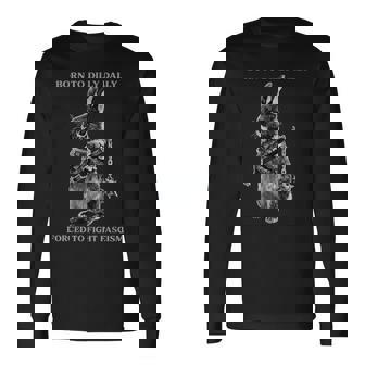 Born To Dilly Dally Forced To Fight Fascism Warrior Rabbit Long Sleeve T-Shirt | Seseable CA