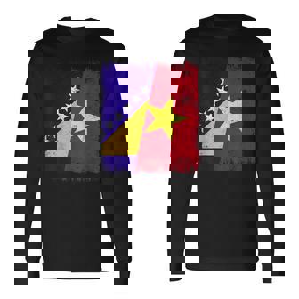 Bosnia And Herzegovina Vietnam Half Flag Long Sleeve T-Shirt | Mazezy