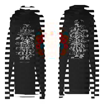 Boxer Dog Dia De Los Muertos Boxer Dog Halloween Long Sleeve T-Shirt | Mazezy