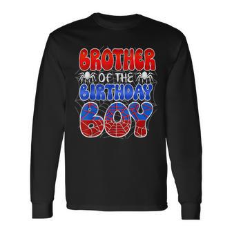 Brother Of The Birthday Boy Spider Web Family Matching Long Sleeve T-Shirt - Thegiftio UK