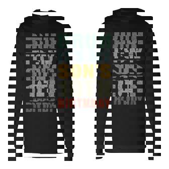 Bruh It's My Son's 10Th Birthday Retro 10 Years Old Bday Long Sleeve T-Shirt - Monsterry