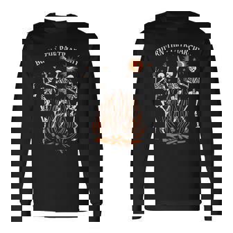 Burn The Patriarchy Spooky Feminist Skeletons Long Sleeve T-Shirt | Mazezy