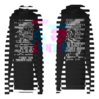 Burnouts Or Bows Auntie Loves You Gender Reveal Party Long Sleeve T-Shirt | Mazezy