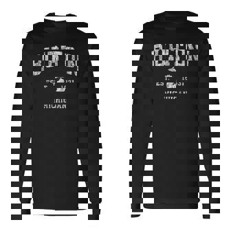Burton ミシガン州ミシガン州ヴィンテージアスレチックスポーツデザイン 長袖Tシャツ - Kawaiitshirt