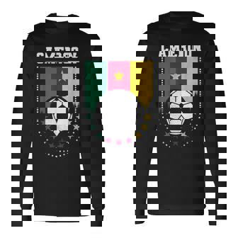 Cameroon Flag Soccer Fan Long Sleeve T-Shirt | Mazezy