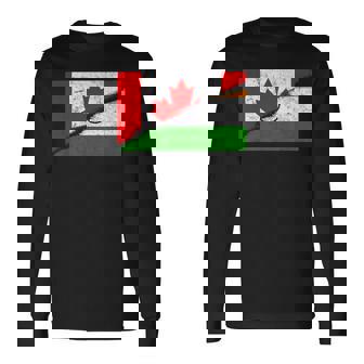 Canada Canadians India Indian Mixed DNA Flag Day Long Sleeve T-Shirt | Mazezy