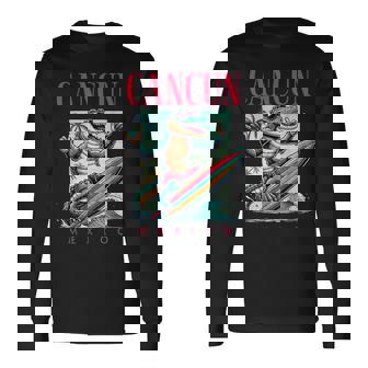 Cancun Mexico Surfing Crocodile Beach Vacation Long Sleeve T-Shirt - Thegiftio