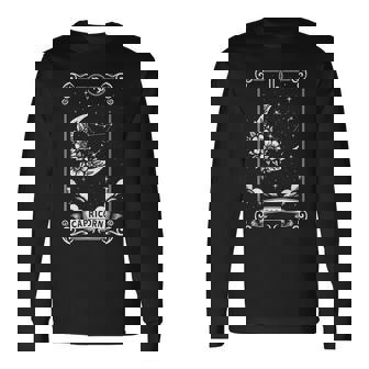 Capricorn Tarot Card Celestial Capricorn Mystic Moon Stars Long Sleeve T-Shirt | Mazezy