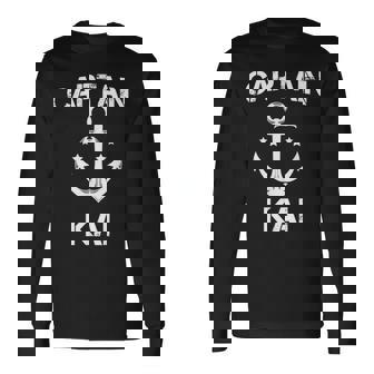 Captain Kai ファニーバースデー 名前入りボートギフト カスタマイズ可 長袖Tシャツ - Kawaiitshirt