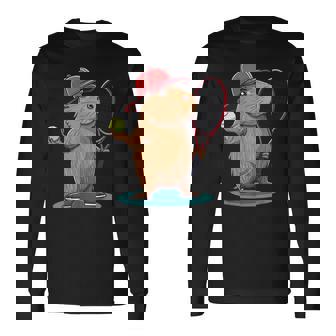 Capybara Amusant Portant Une Casquette De Joueur De Tennis T-shirt à manches longues - Cadeauxyz