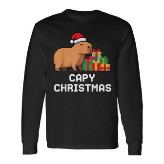 Capybara Christmas Capy Holidays Long Sleeve T-Shirt - Thegiftio UK