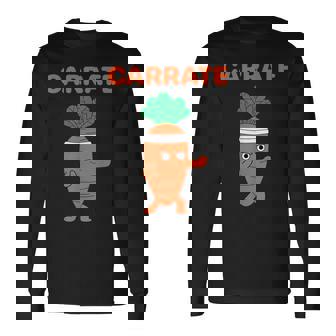 Carrate 空手キャロット かわいい＆面白いトレーニングダジャレ先生 長袖Tシャツ - Kawaiitshirt