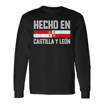 Castilla Y Leon Banderaintage Hecho En Castilla Y Leon Camiseta de manga larga - Regaloses