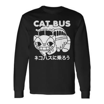 Cat Bus Anime Style Japanese Retro For Fan Long Sleeve T-Shirt - Thegiftio