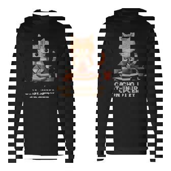 Cat-Ching Up On Pottery 面白い猫好きデザイン 長袖Tシャツ - Kawaiitshirt