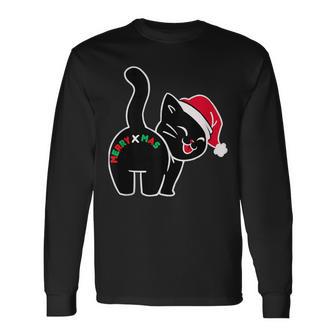 Cat Christmas Cute Kitty Cats Anime Kawaii Neko Merry X-Mas Long Sleeve T-Shirt - Thegiftio