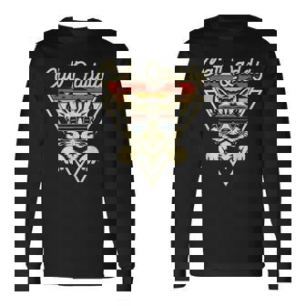 Cat Daddy Retro Sunglasses Cat Fur Dad Papa Vintage Cat Dad Long Sleeve T-Shirt | Mazezy