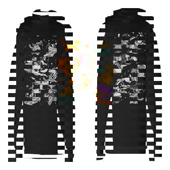 Cats In Space Galaxy Cat Astronaut Cats Kitten Space Long Sleeve T-Shirt - Monsterry