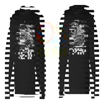 Cern 大型ハドロン衝突型加速器 レトロ素粒子物理空間 長袖Tシャツ - Kawaiitshirt