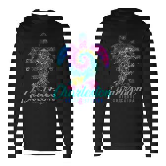 Charleston South Carolina Sea Turtle Tie Dye Tropical Tank Top Long Sleeve T-Shirt | Mazezy