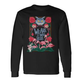 Cheshire Cat Alice In Wonderland Vintage Book Long Sleeve T-Shirt - Thegiftio UK