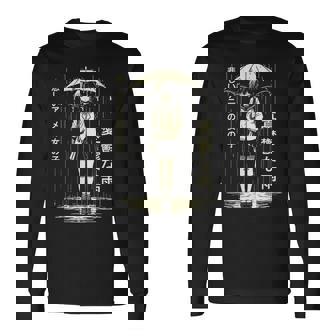 Chica Anime Triste Llorando Bajo La Lluvia Regalo Otaku Camiseta de manga larga - Regaloses
