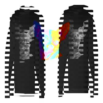 Chihuahua Pop Art Portrait For Dog Owners Long Sleeve T-Shirt | Mazezy