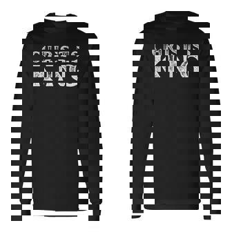 Christ Is King 忠実なキリスト教信者・崇拝者 長袖Tシャツ - Kawaiitshirt