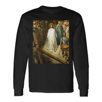 Christ Leaving The Praetorium Painting By Gustave Dore Long Sleeve T-Shirt - Thegiftio UK
