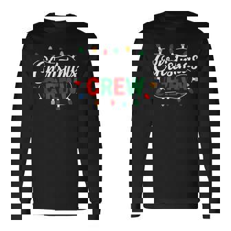 Christmas Crew Matching Pajamas Family Xmas Lights Party Long Sleeve T-Shirt - Thegiftio
