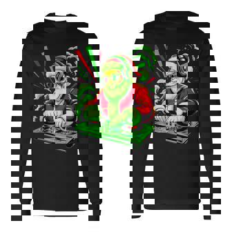 Christmas House Music Festival Santa Dj Techno Rave Edm Xmas Long Sleeve T-Shirt - Thegiftio