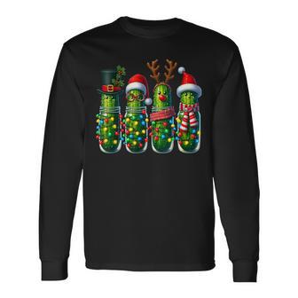 Christmas Pickle Holiday Pickle Jars Santa Ugly Humor Long Sleeve T-Shirt - Thegiftio UK