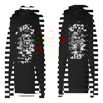 Christmas Squad Cute Santa Elf Reindeer Snowman And Tree Long Sleeve T-Shirt - Monsterry