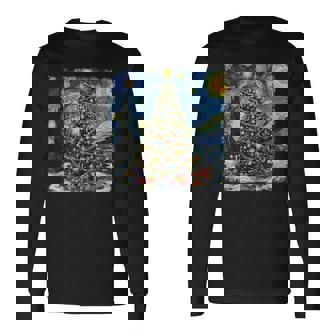 Christmas Tree Van Gogh Starry Night Christmas 2025 Long Sleeve T-Shirt - Seseable