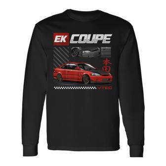 Civic Ek Coupe Type R Japanese Car Small Black Long Sleeve T-Shirt - Thegiftio UK