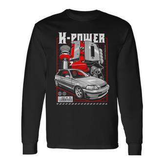Civic Ek K Engine Type R Japanese Car Long Sleeve T-Shirt - Thegiftio UK