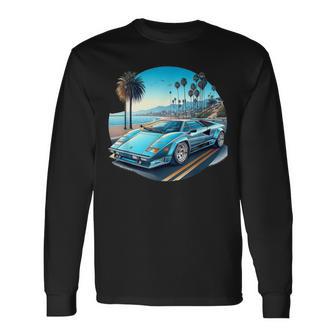 Classic Countach Italian Supercar Poster Car Vice Long Sleeve T-Shirt | Mazezy