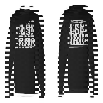 Classic Grandpa With Smoking Pipe Vintage Long Sleeve T-Shirt | Mazezy