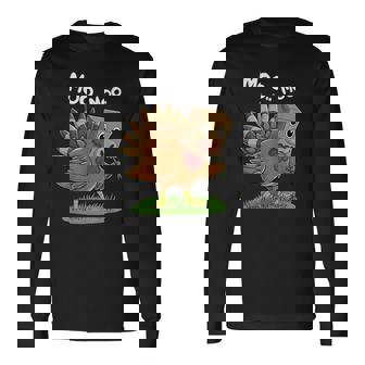 Classic Turkey Cow Moo Moo Thanksgiving Long Sleeve T-Shirt | Mazezy