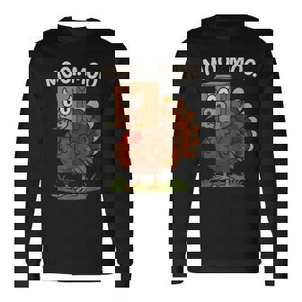 Classic Turkey Cow Moo Moo Thanksgiving Long Sleeve T-Shirt | Mazezy