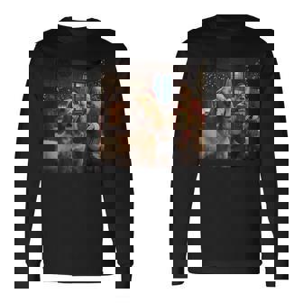 Cocker Spaniel Selfie With Santa Claus Christmas Meme Long Sleeve T-Shirt - Thegiftio